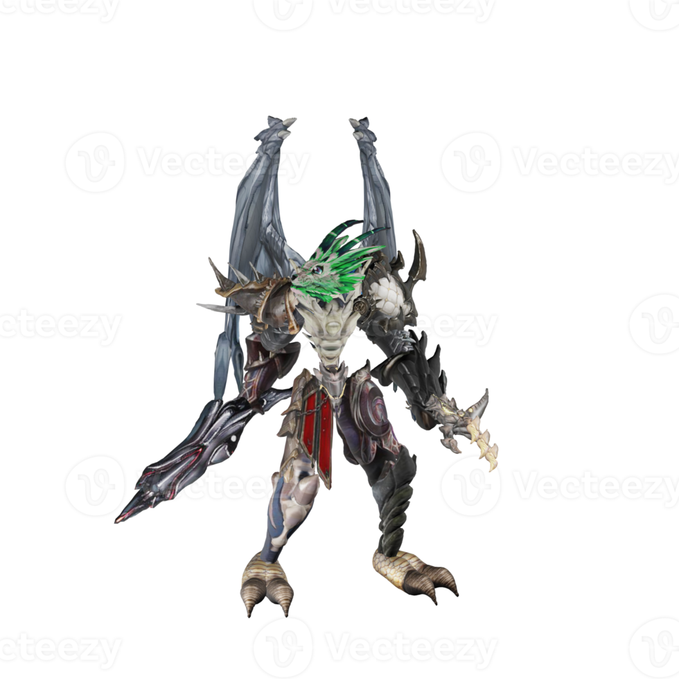 Monster character idle pose png