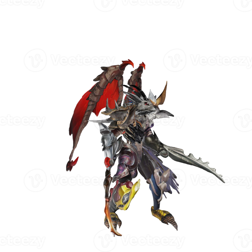 Monster character attack pose png