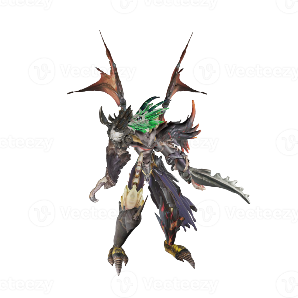 Monster character defense pose png