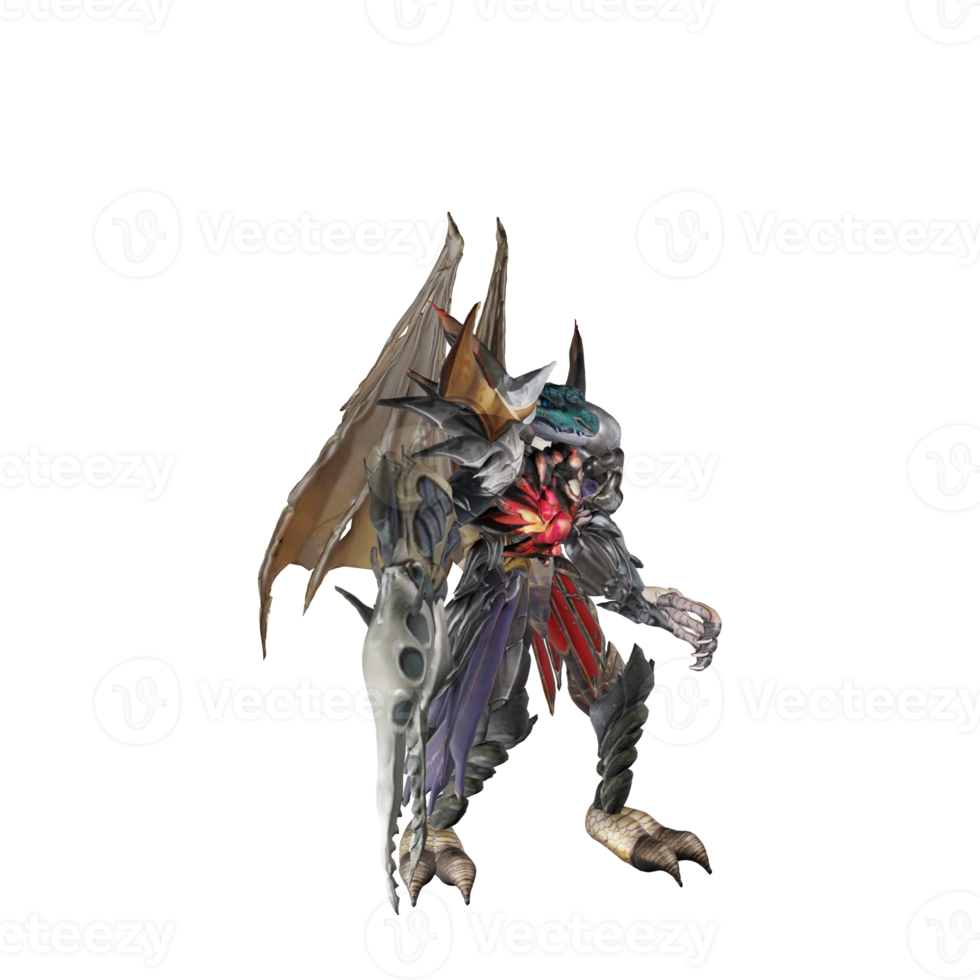 Monster character attack pose png