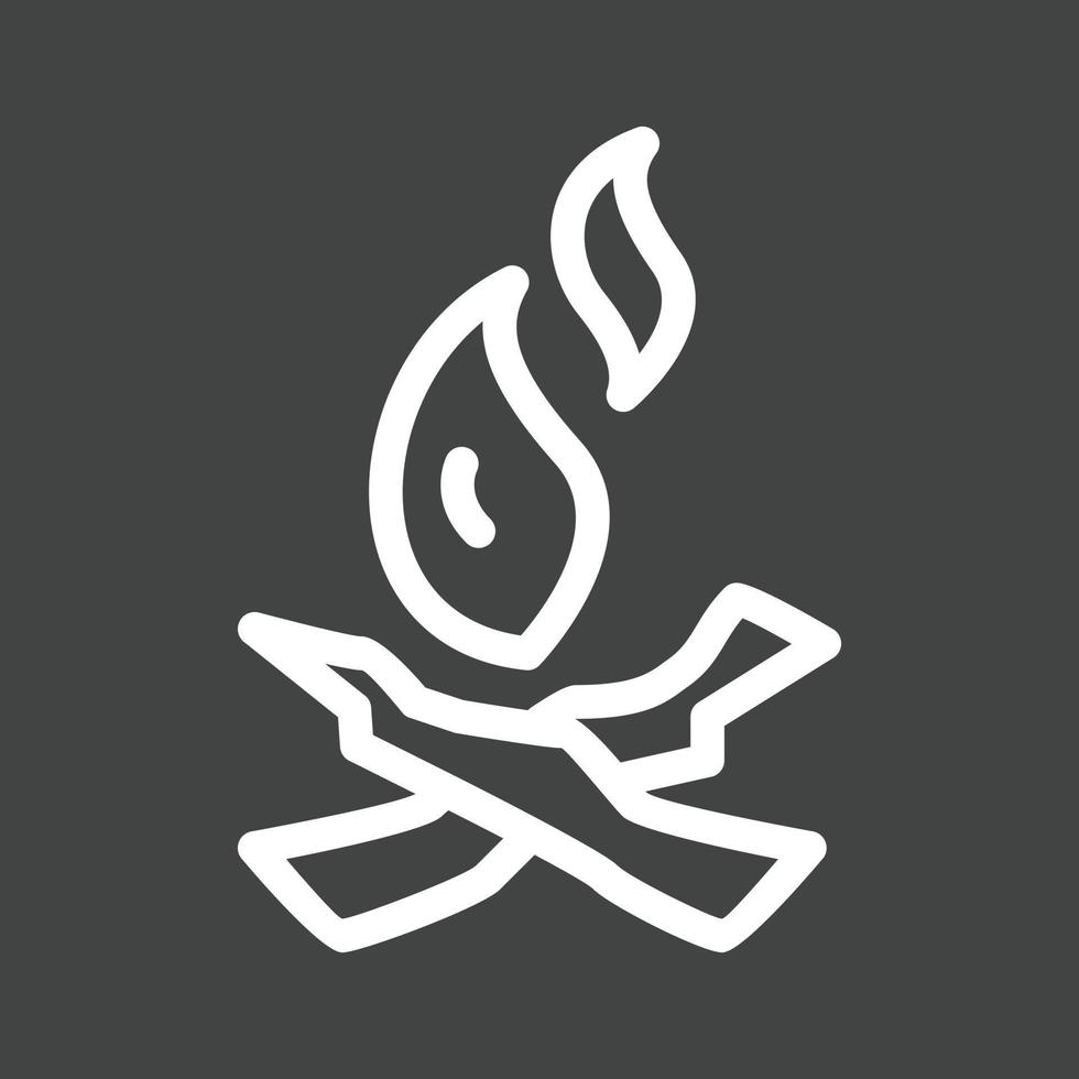 Camp Fire Line Inverted Icon vector