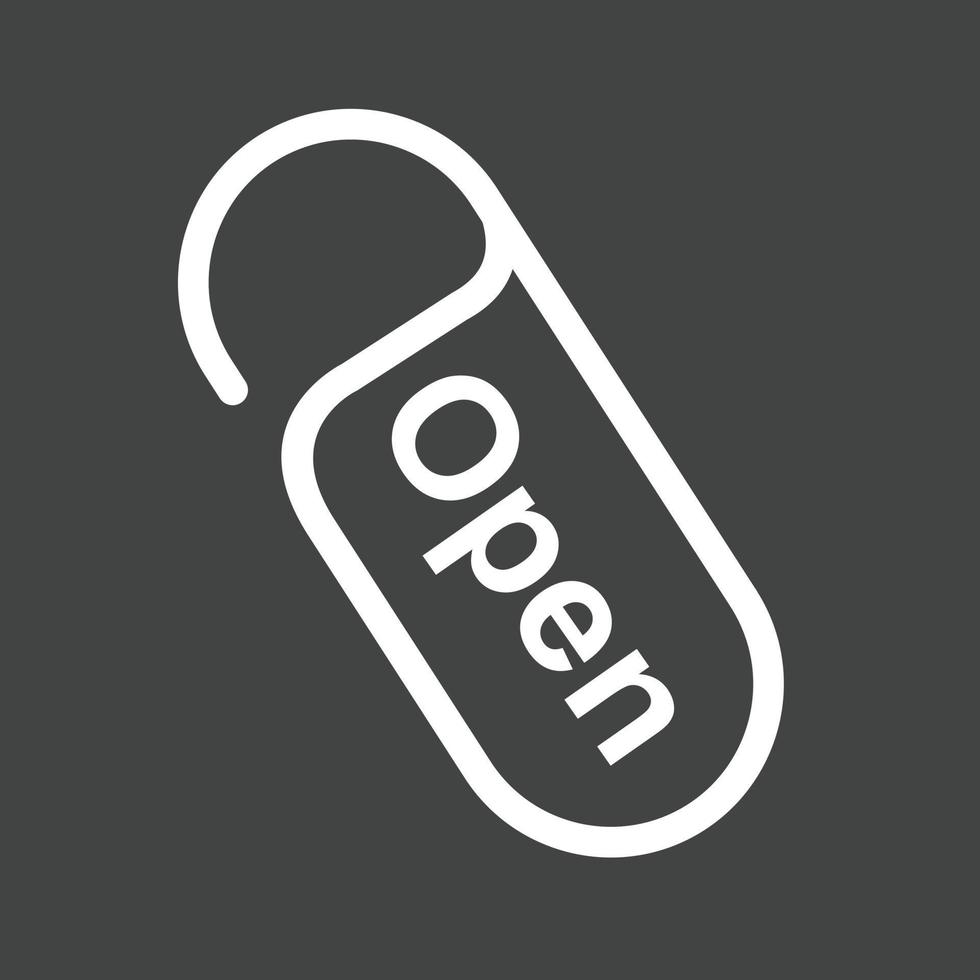 Open Tag Line Inverted Icon vector
