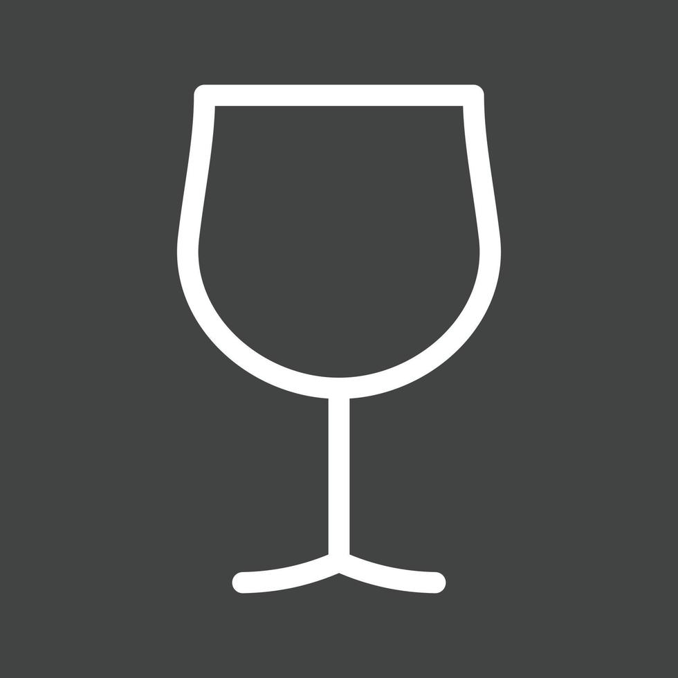 icono de línea de copa de vino invertida vector