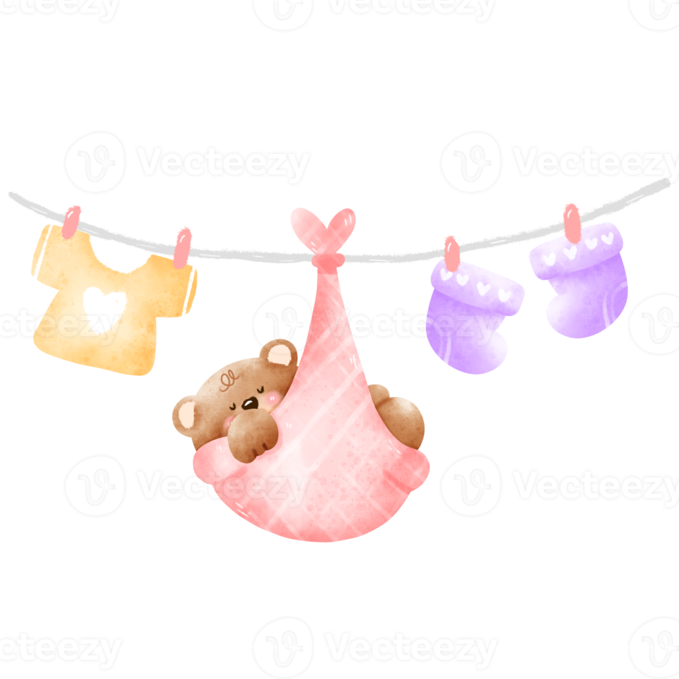 Baby bear baby shower png