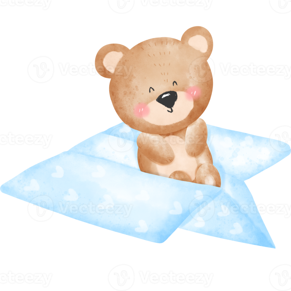 Bear on the paper plane png