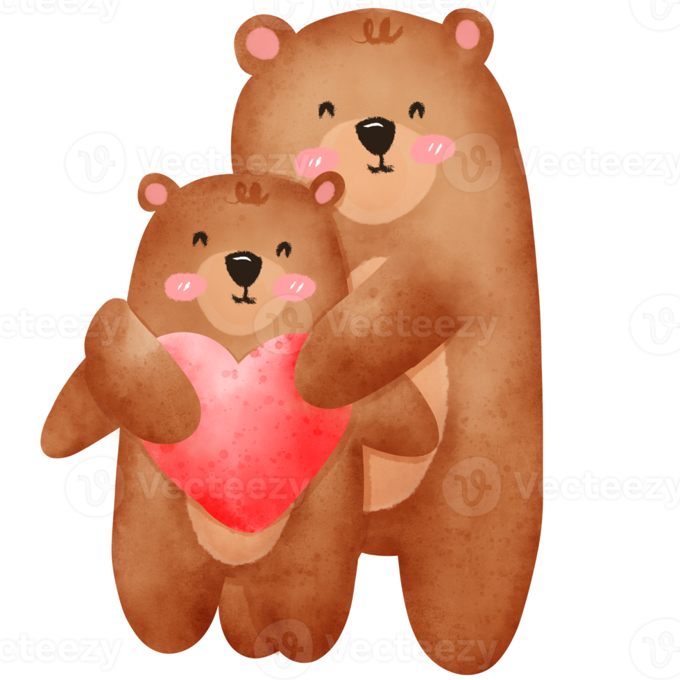 mãe urso e filho png