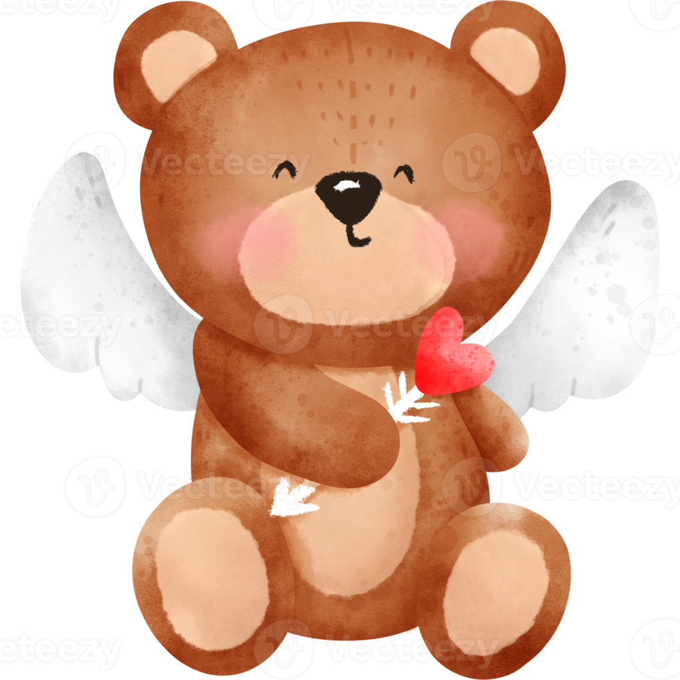 cupido oso acuarela png