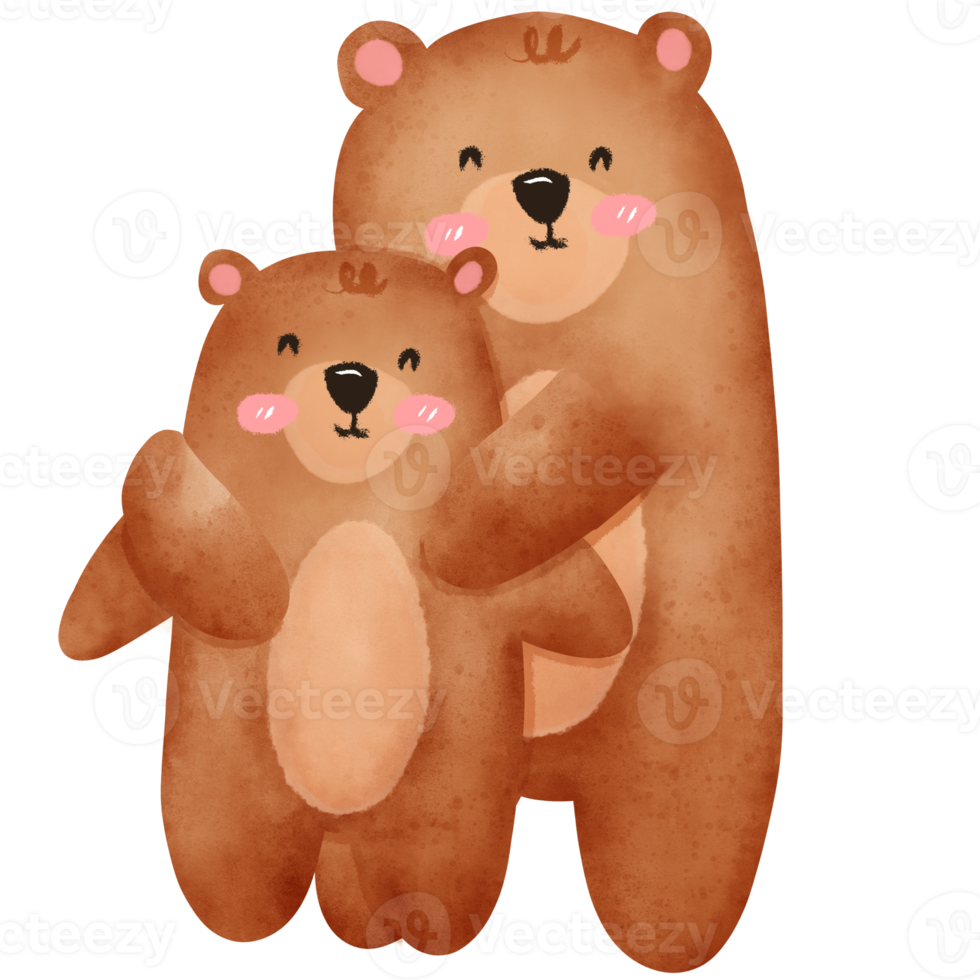 mãe urso e filho png