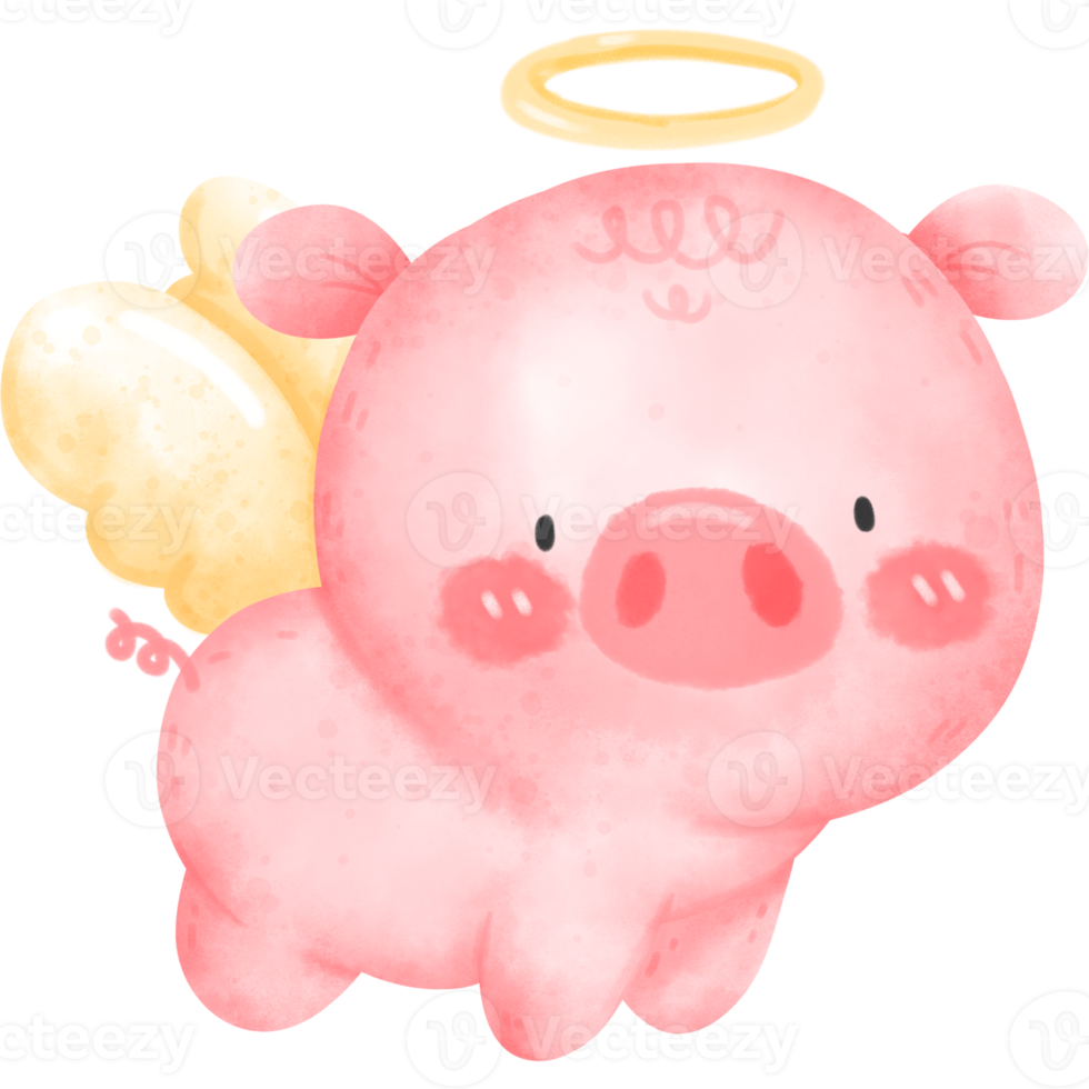 cute pig watercolor png