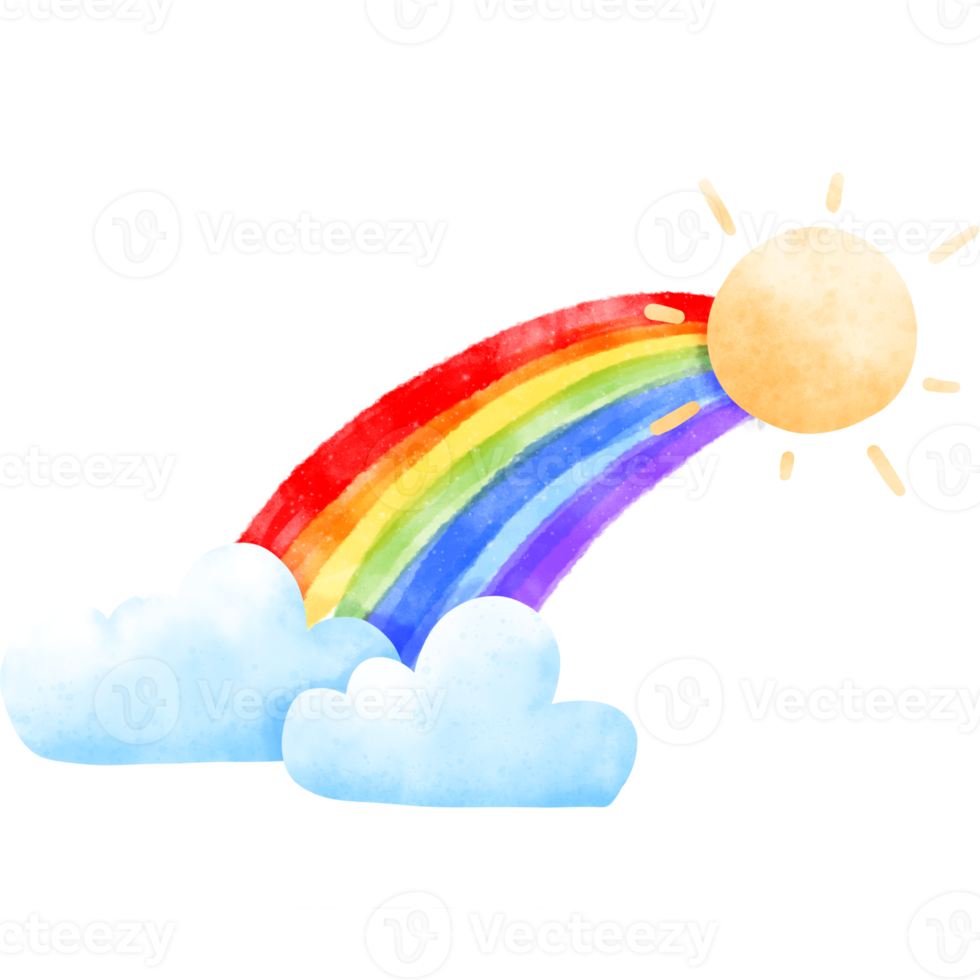 regenboog zonnig waterverf png