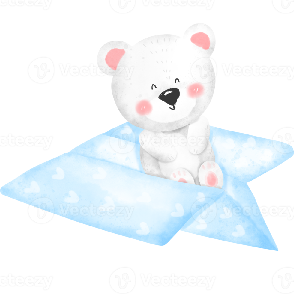 Bear on the paper plane png