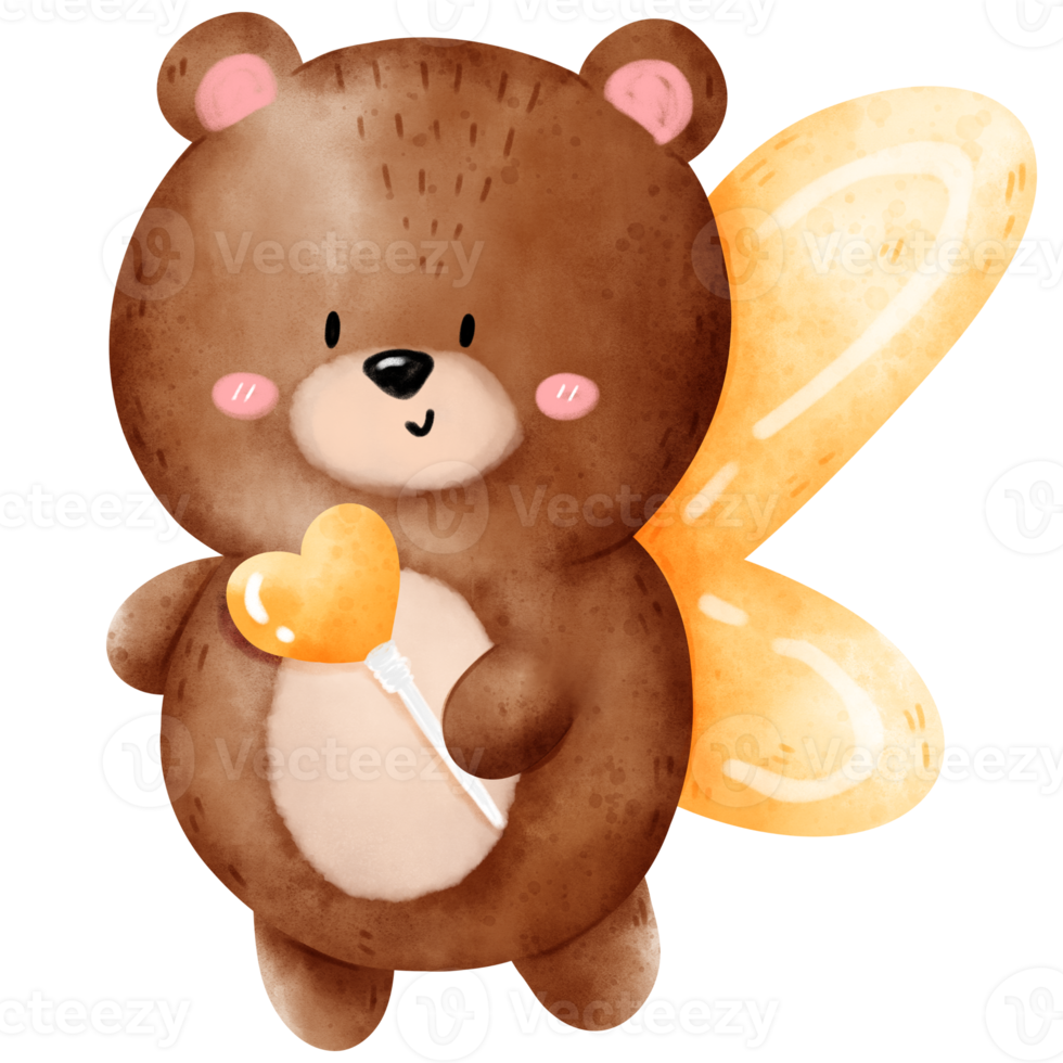 Fairy Bear Watercolor png