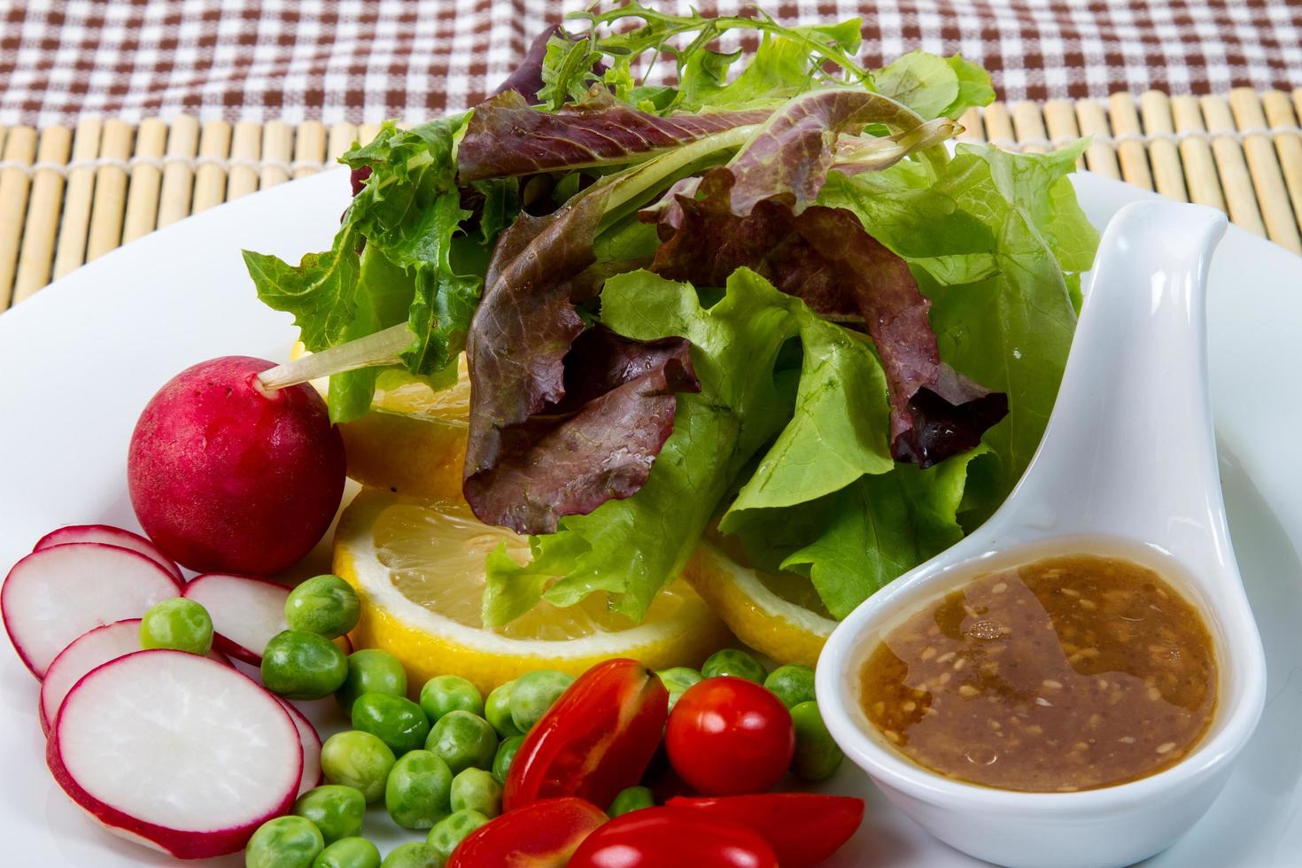 Mix Salad and dressing photo