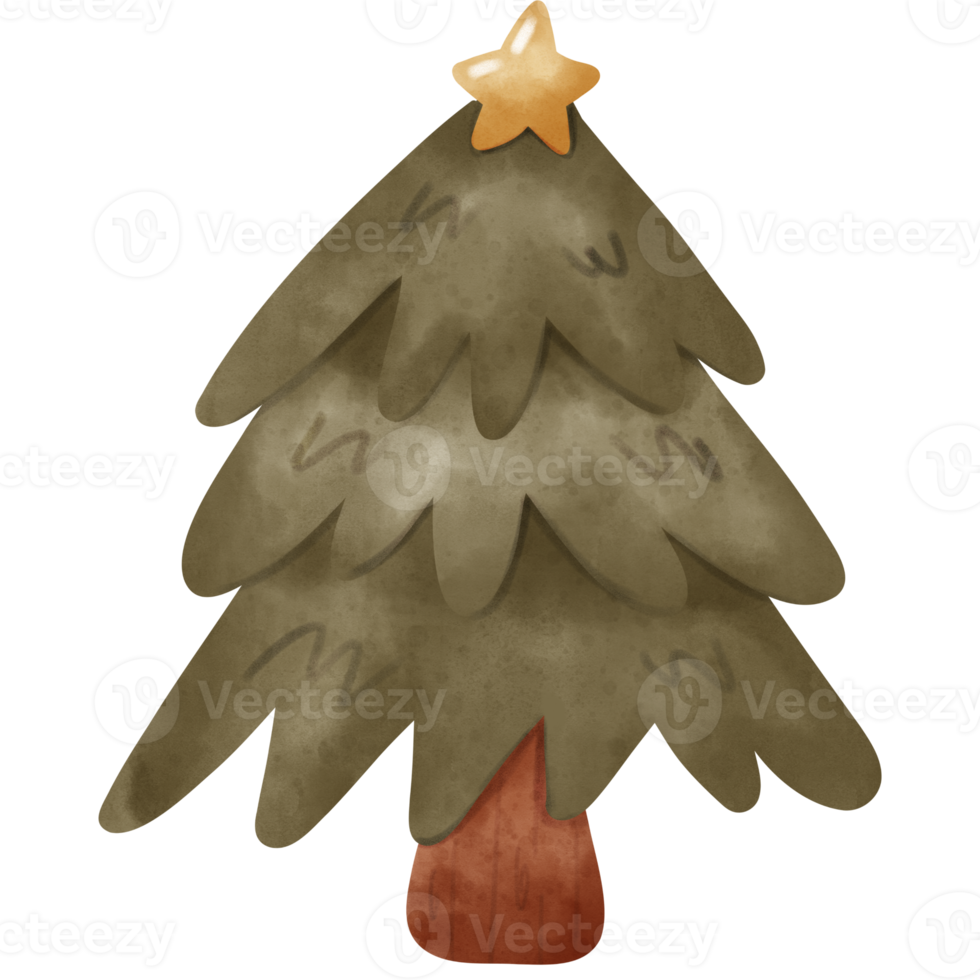 acuarela de arbol de navidad png