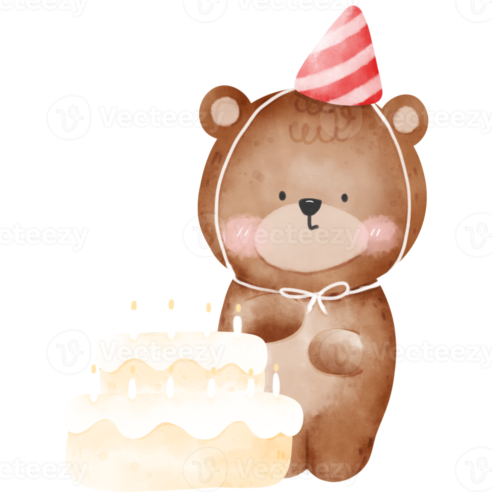 orso e compleanno torta png