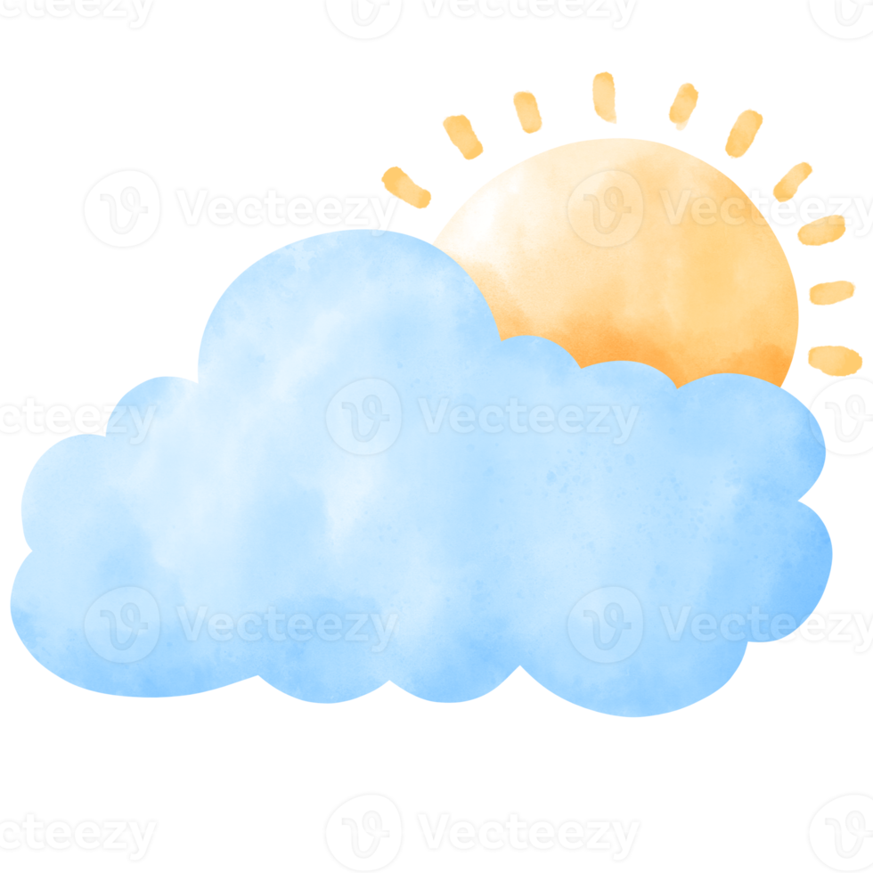 Cute cloud in watercolor png