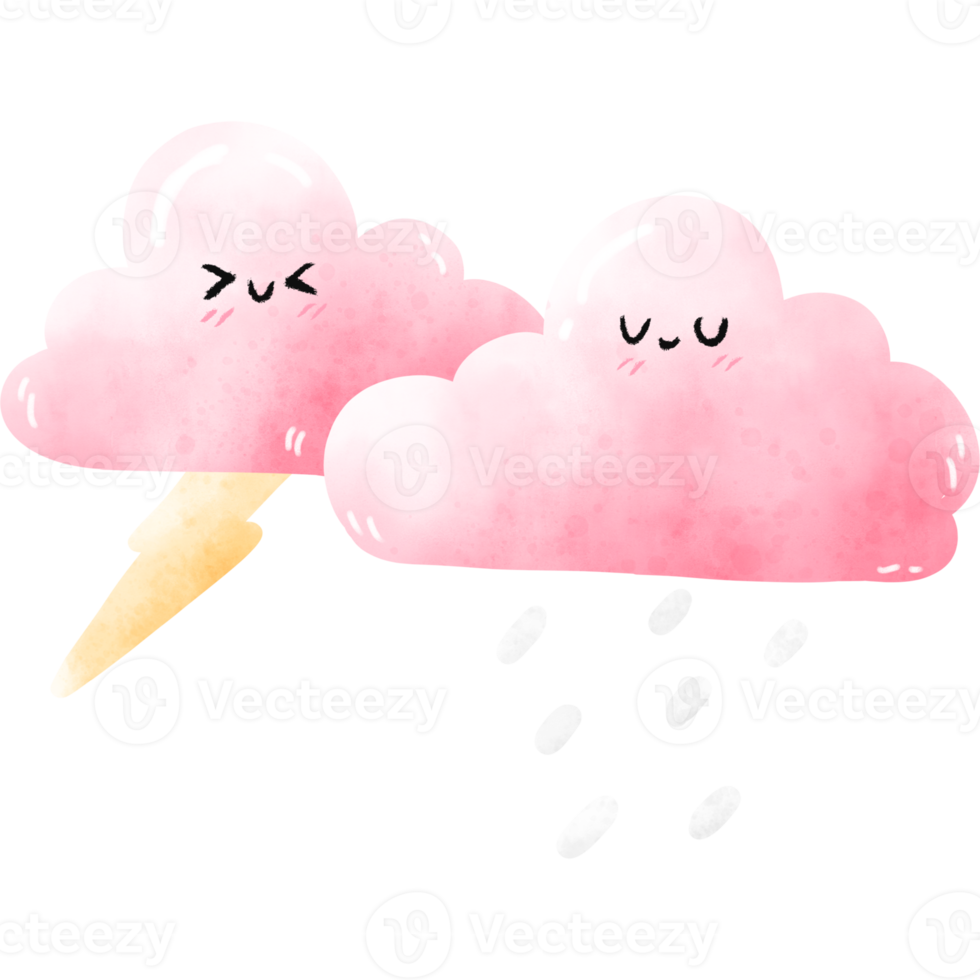 Cute cloud in watercolor png