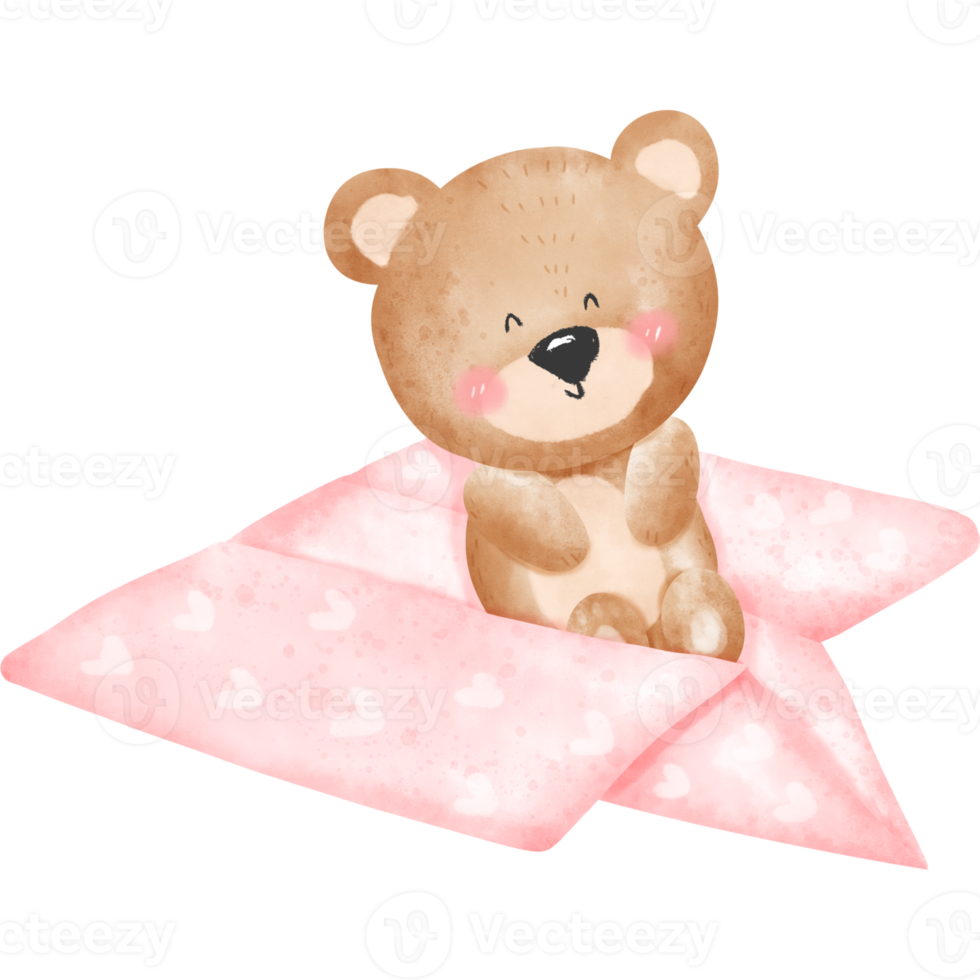 Bear on the paper plane png
