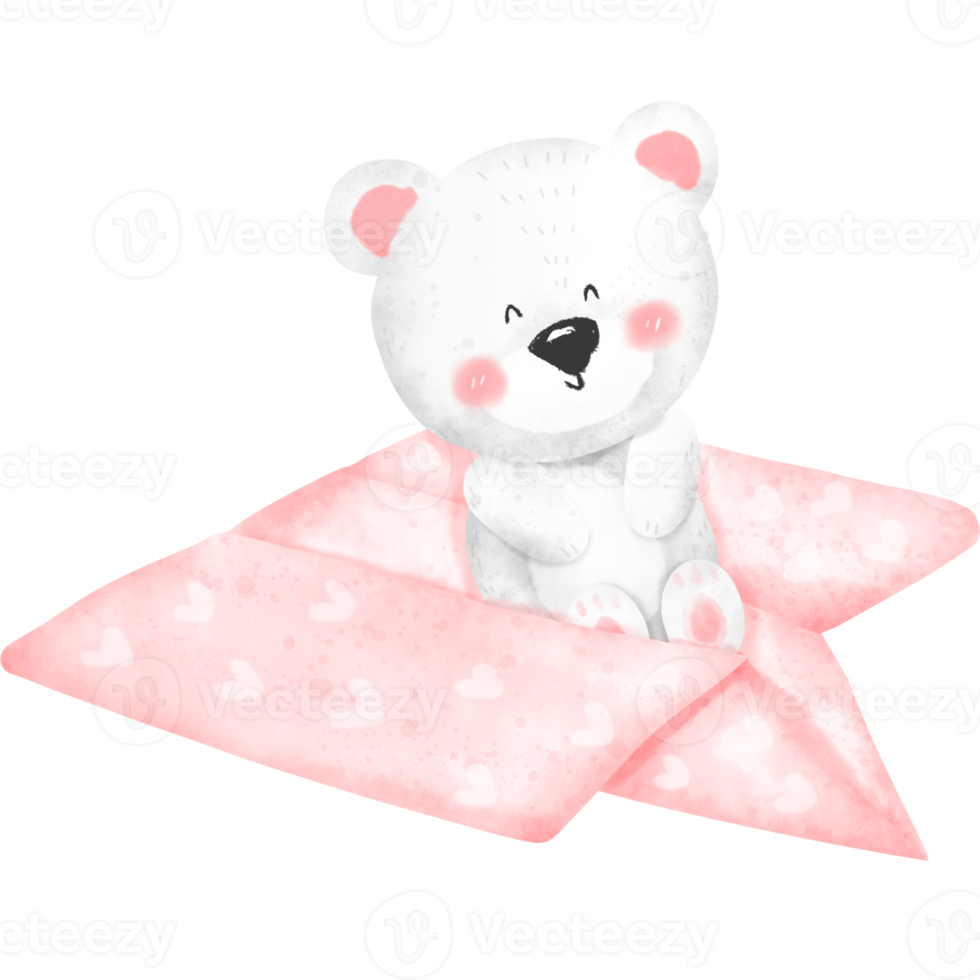 Bear on the paper plane png