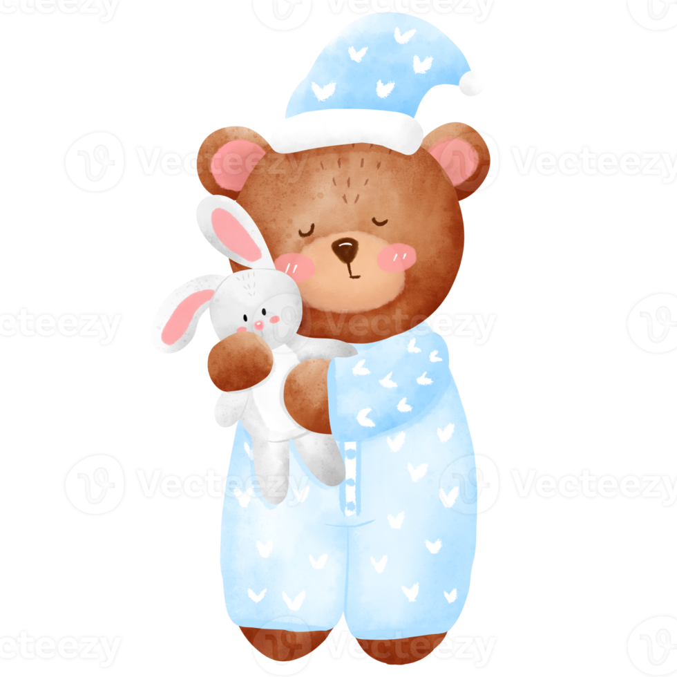 Sleeping bear watercolor png