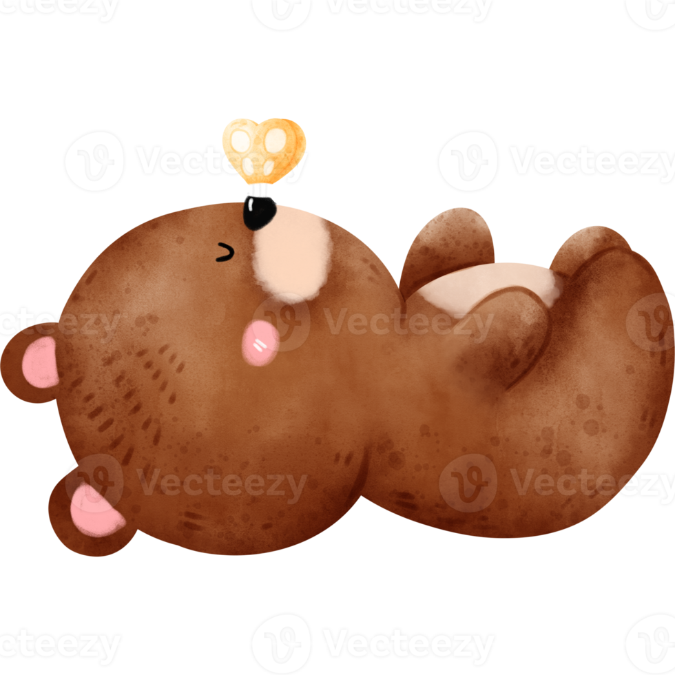 Bear sleeping on a cloud png
