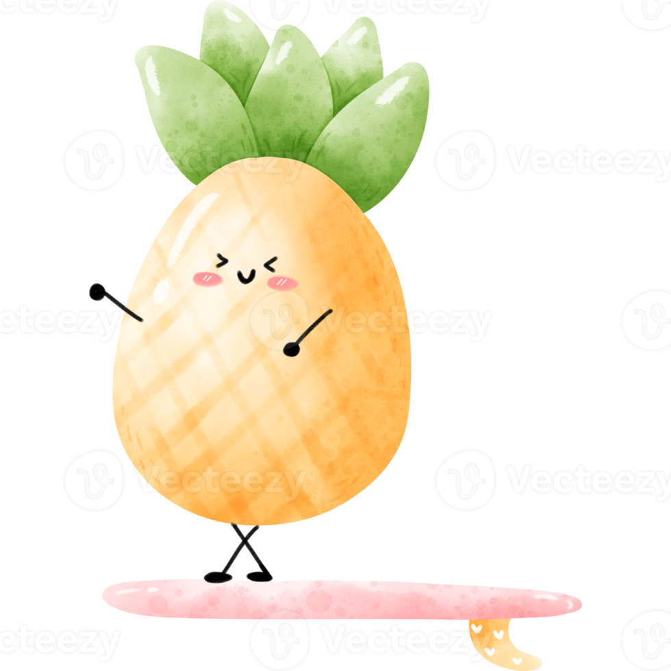 fare surf ananas acquerello png