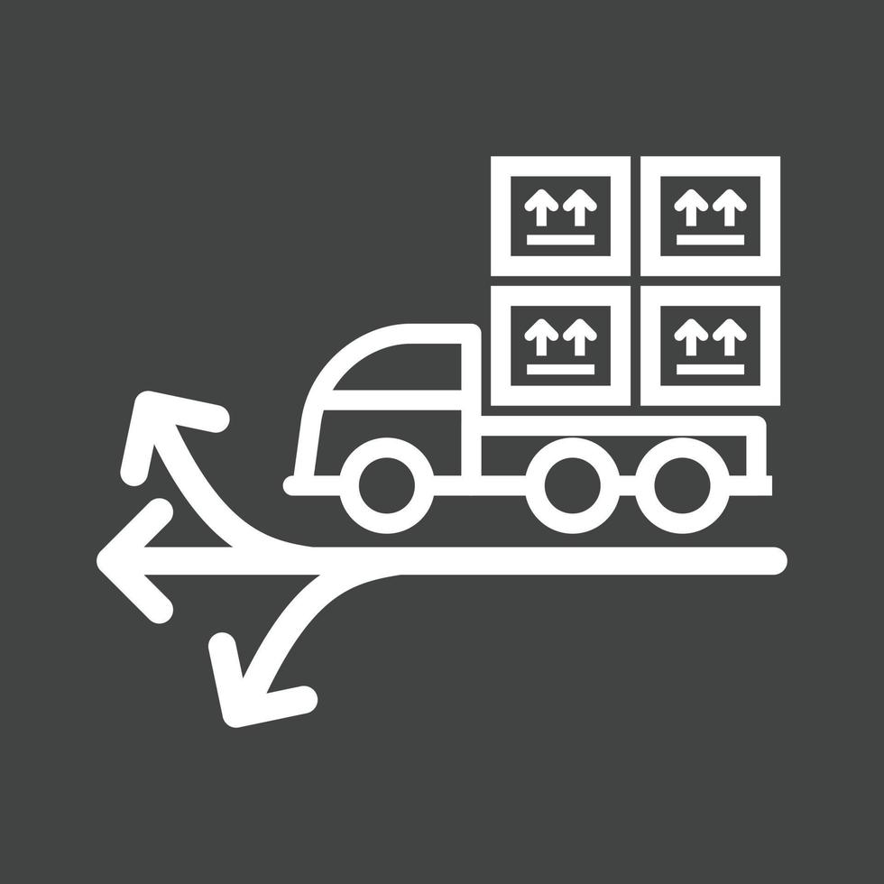 Multiple Delivery Points Line Inverted Icon vector