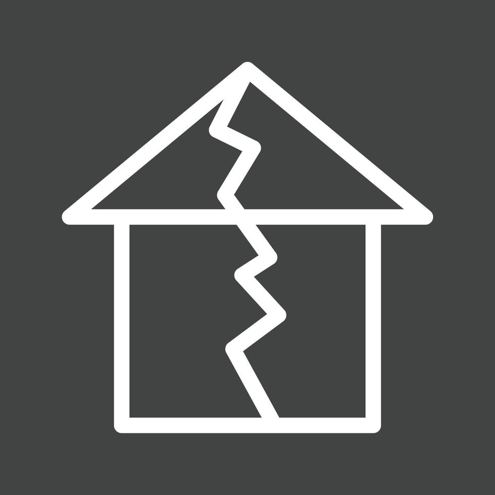 Earthquake Hitting House Line Inverted Icon vector