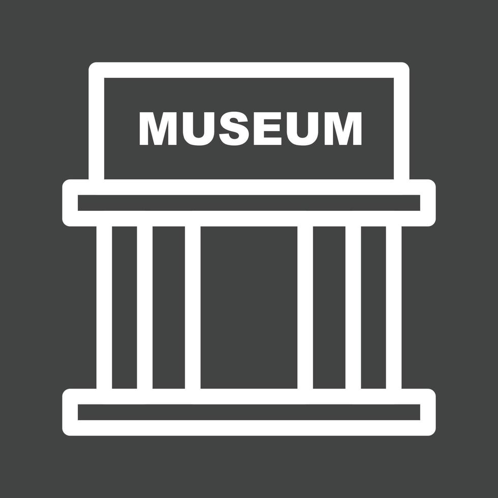 museo edificio ii línea icono invertido vector