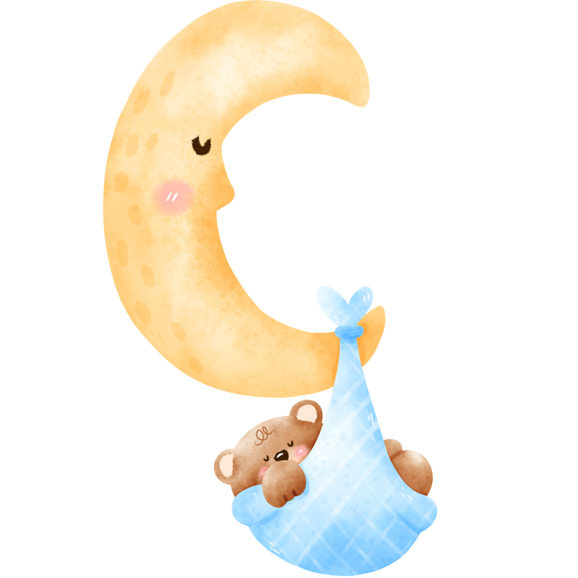 Free Moon and baby bear 11908419 PNG with Transparent Background