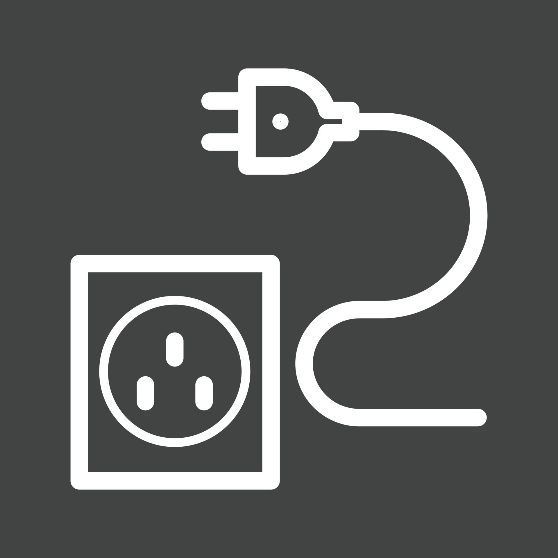 Wire and Plug Line Inverted Icon 11908445 Vector Art at Vecteezy
