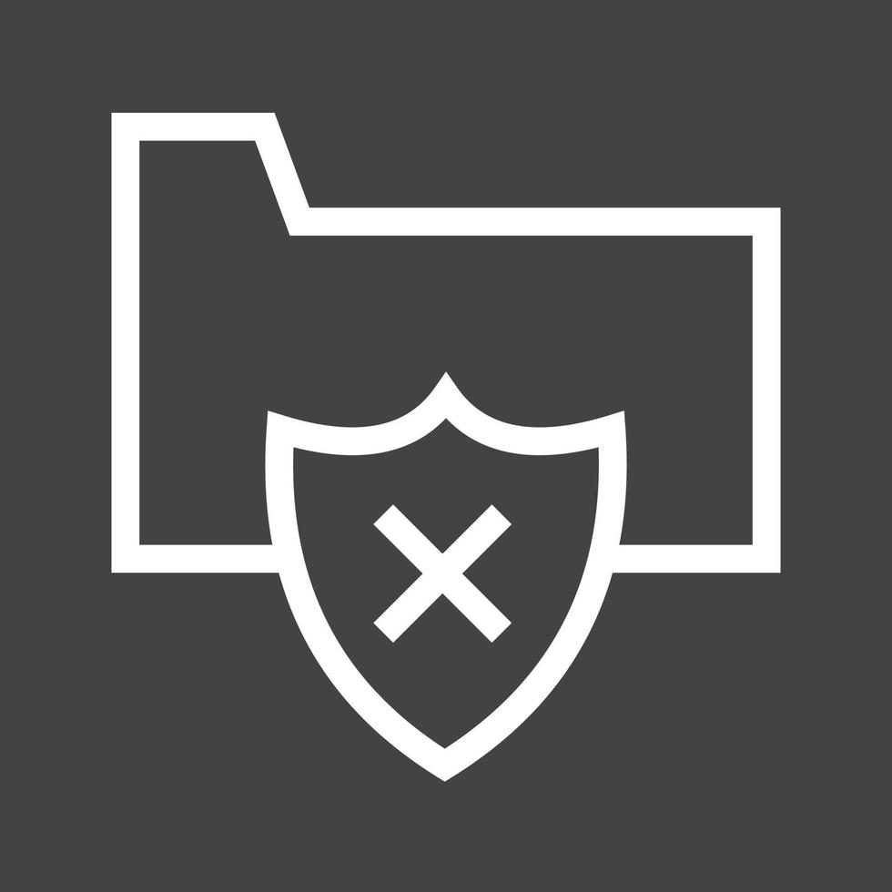 Vulnerable Folder Line Inverted Icon vector