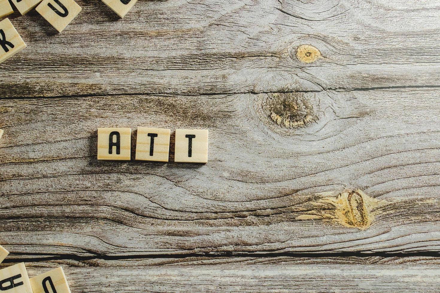 Attitude Word In Wooden Cube photo