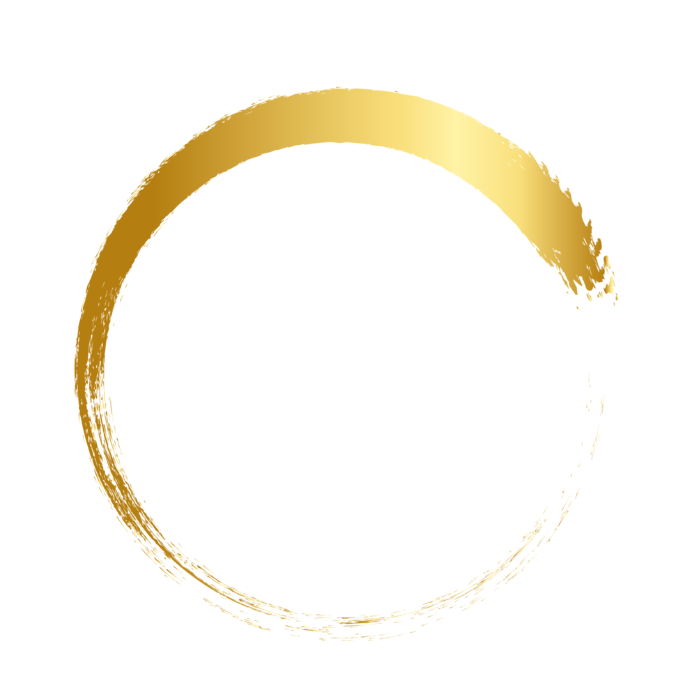 Brush stroke and gold circle element png