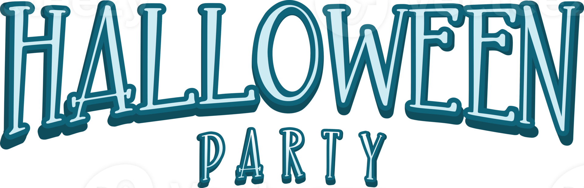 Halloween Party Text Banner.  Text isolated on transparent background. Halloween. png