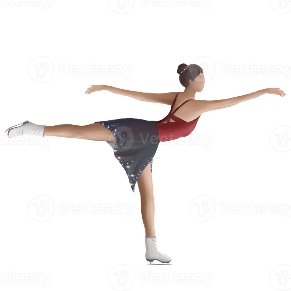 figure ice skating girl athlete illustration 11909658 PNG