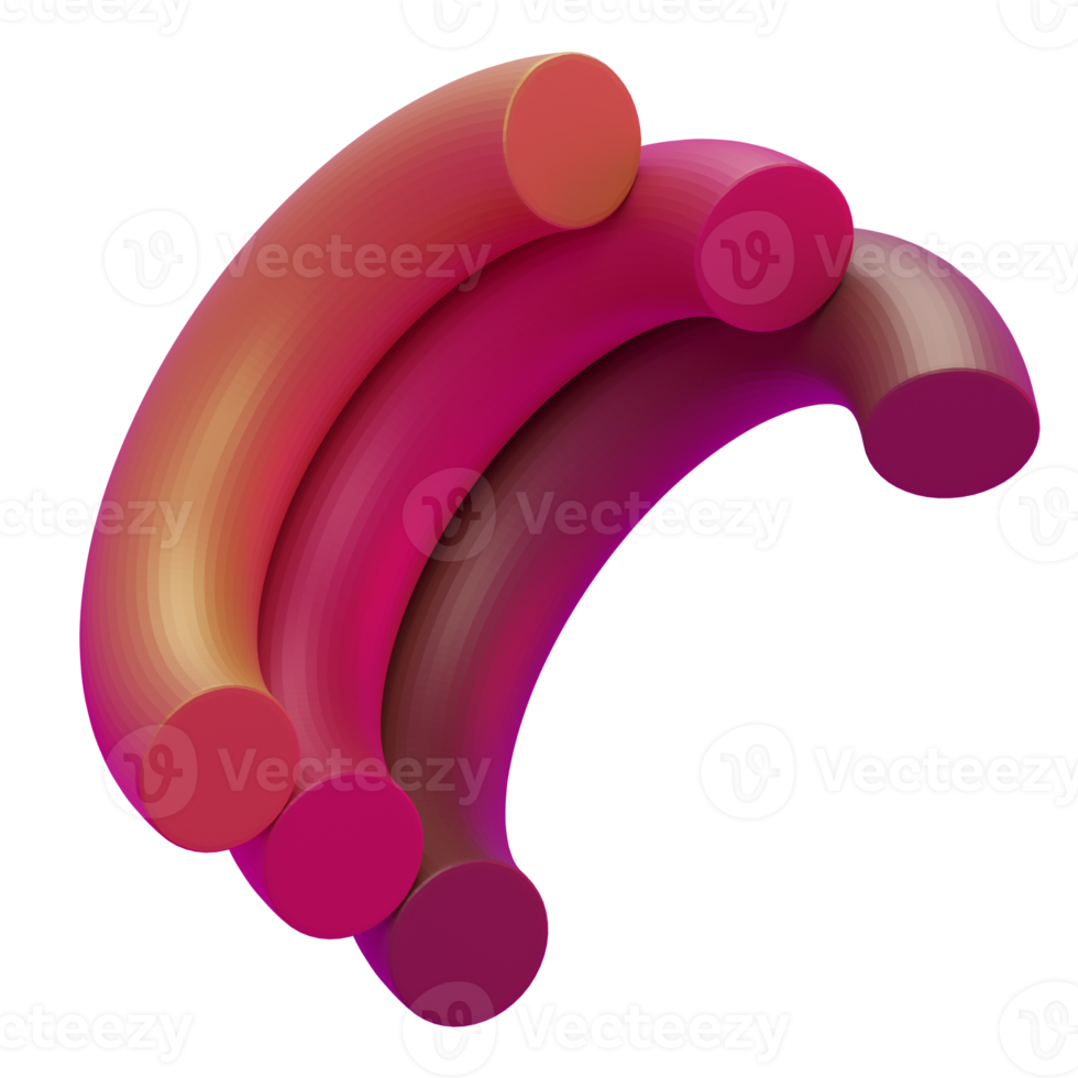 Half Curve Geometry 3D Illustrations png