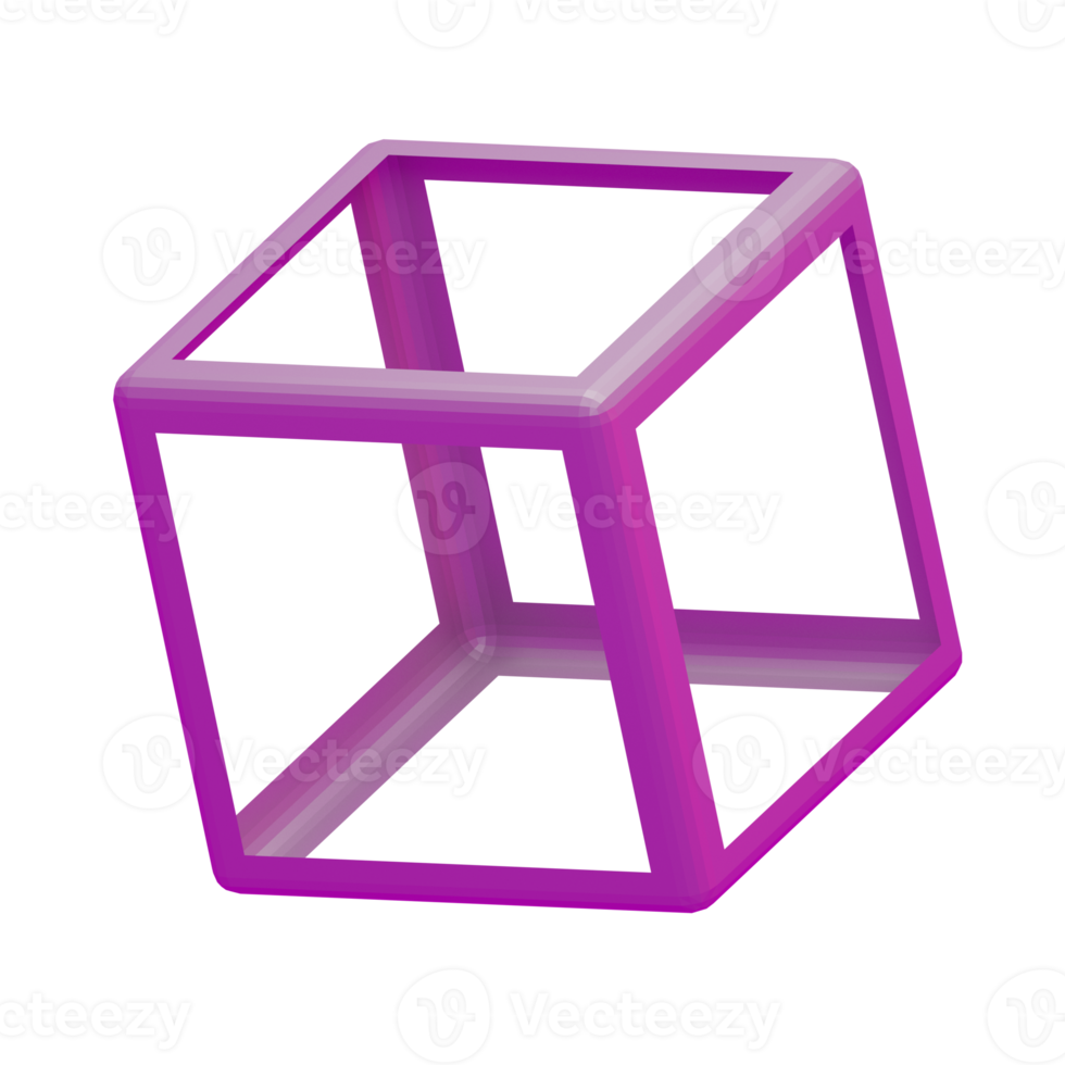 telaio cubo geometria 3d illustrazioni png