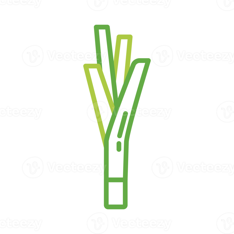 illustration de ligne simple de légumes de poireau png