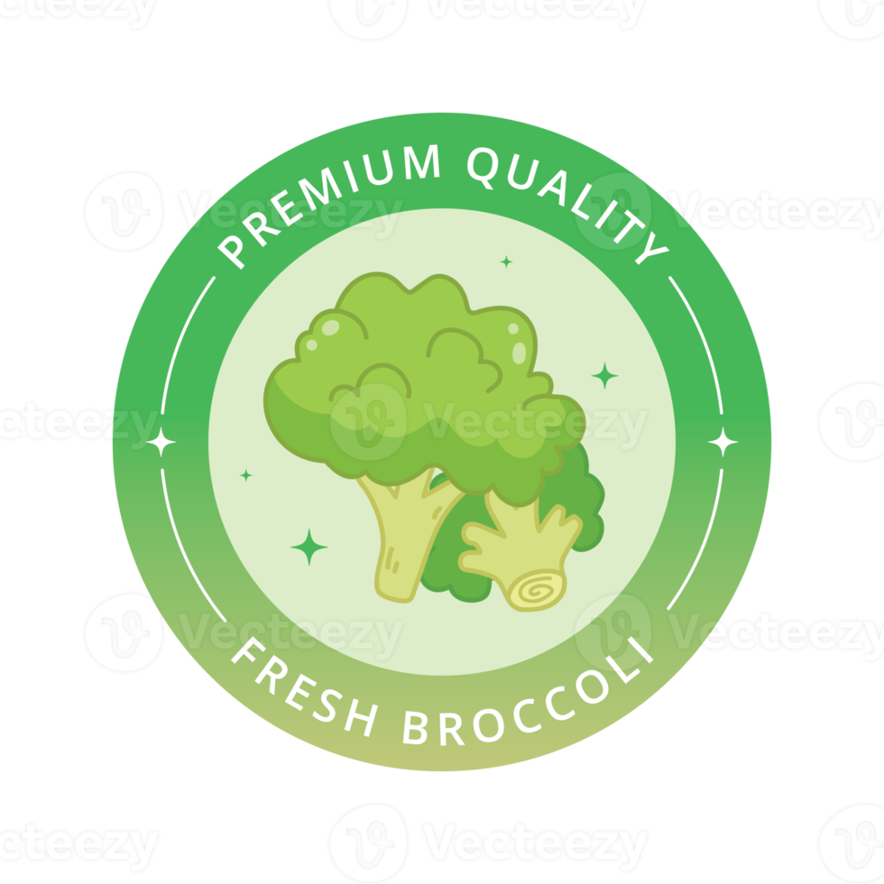 broccoli verdura etichetta illustrazione png