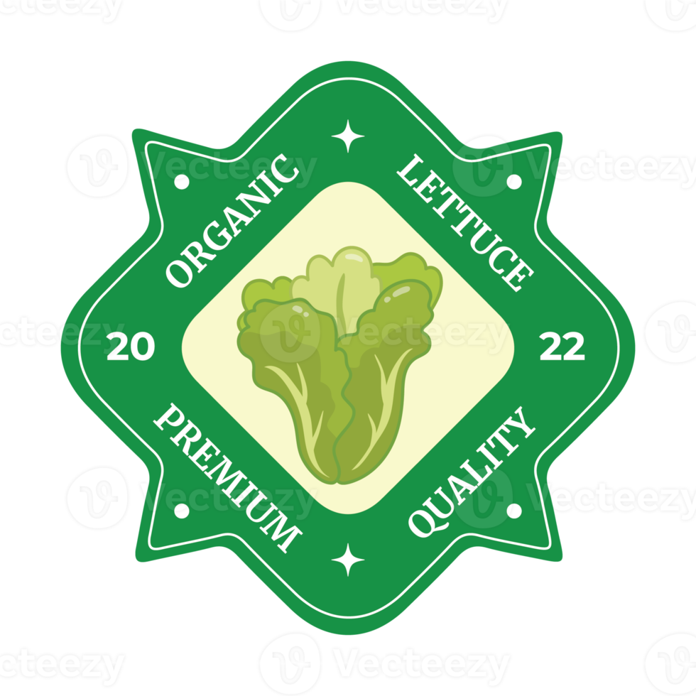 ilustração de etiqueta de vegetais de alface png