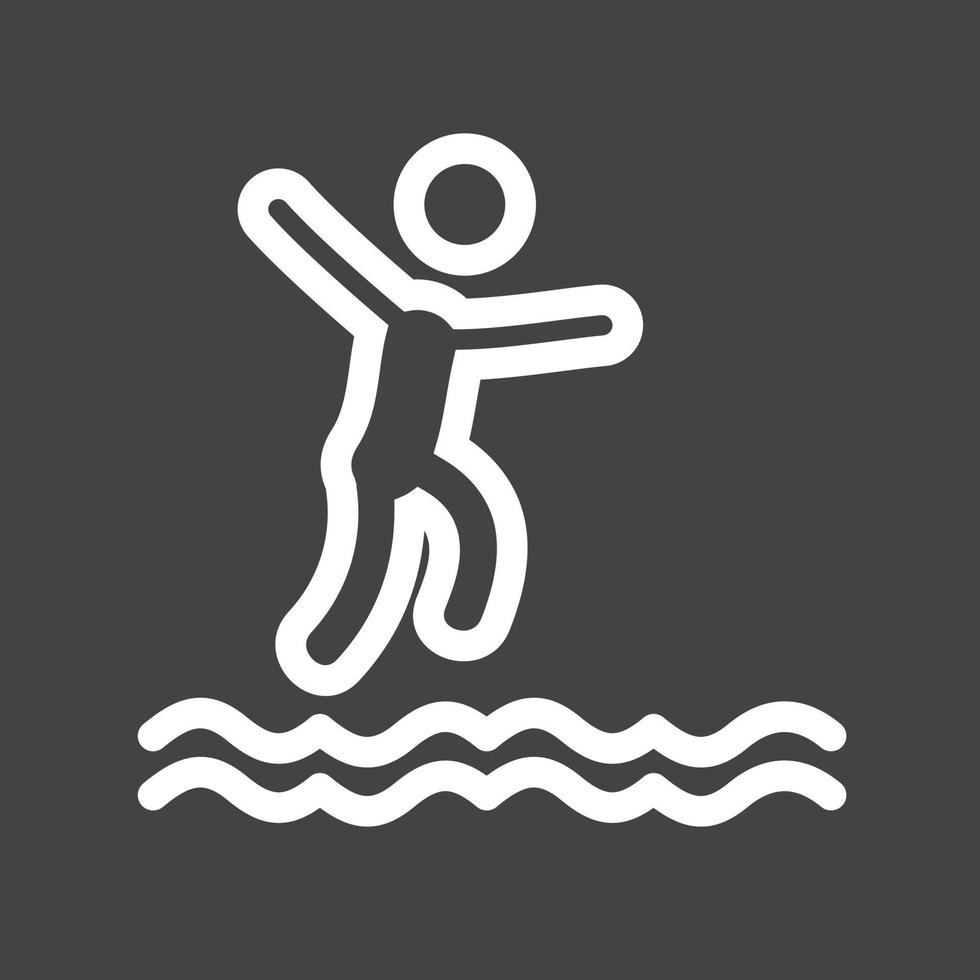 Jumping in Water Line Inverted Icon vector