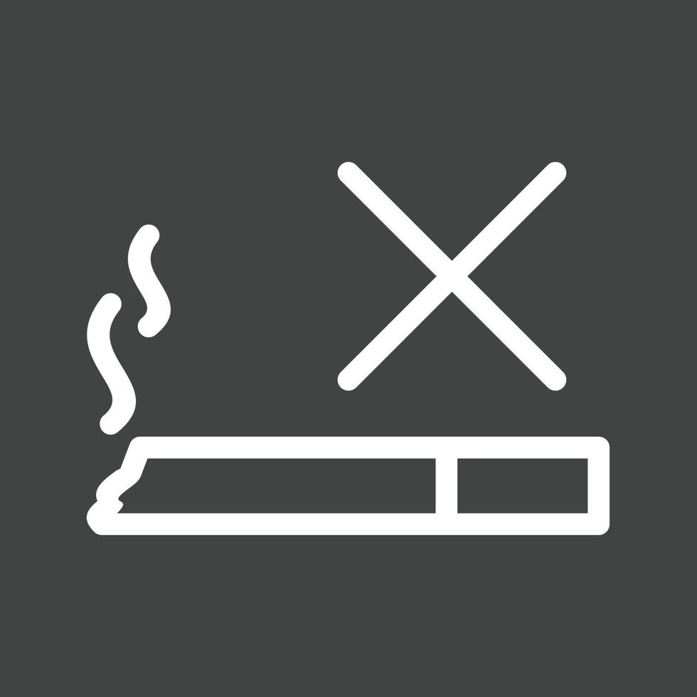 No Smoking SIgn Line Inverted Icon vector