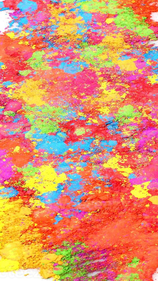 Eye shadows broken sample, bright colors photo
