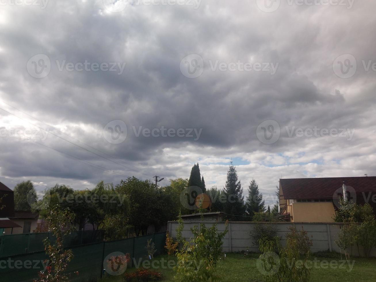 Dense clouds in the sky before the rain photo