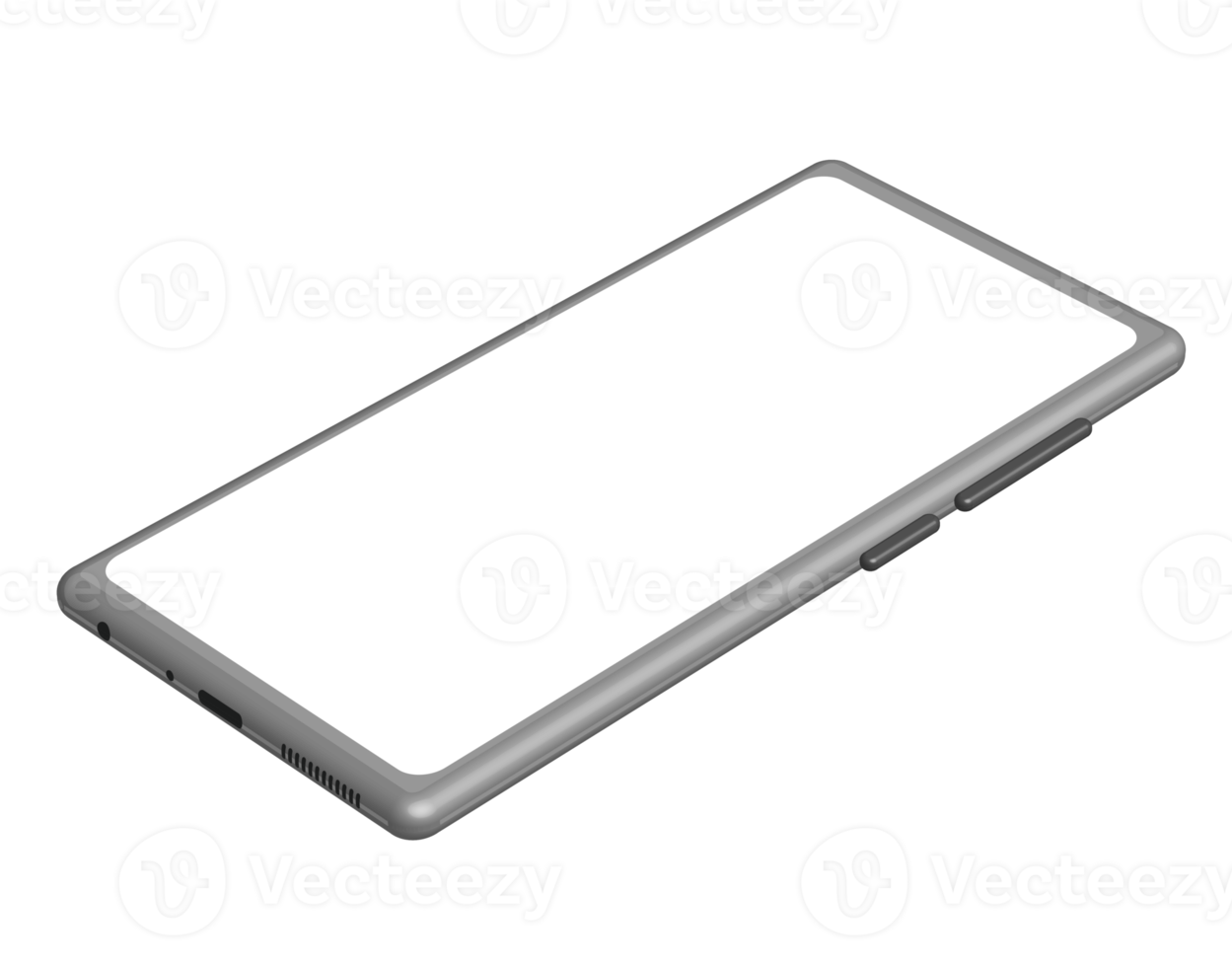 smartphone com maquete de tela em branco, png com fundo transparente