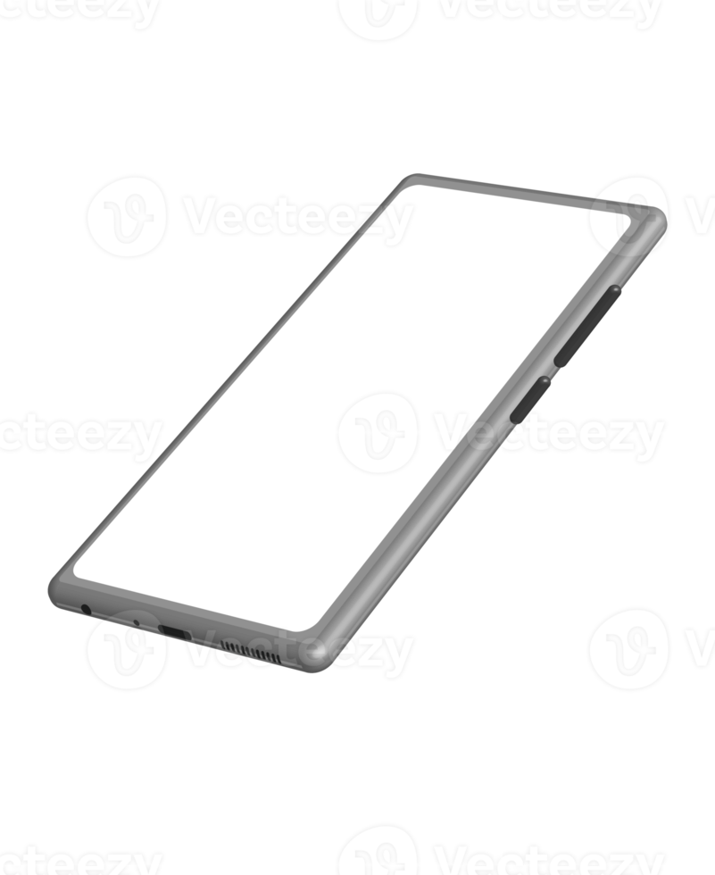 smartphone com maquete de tela em branco, png com fundo transparente