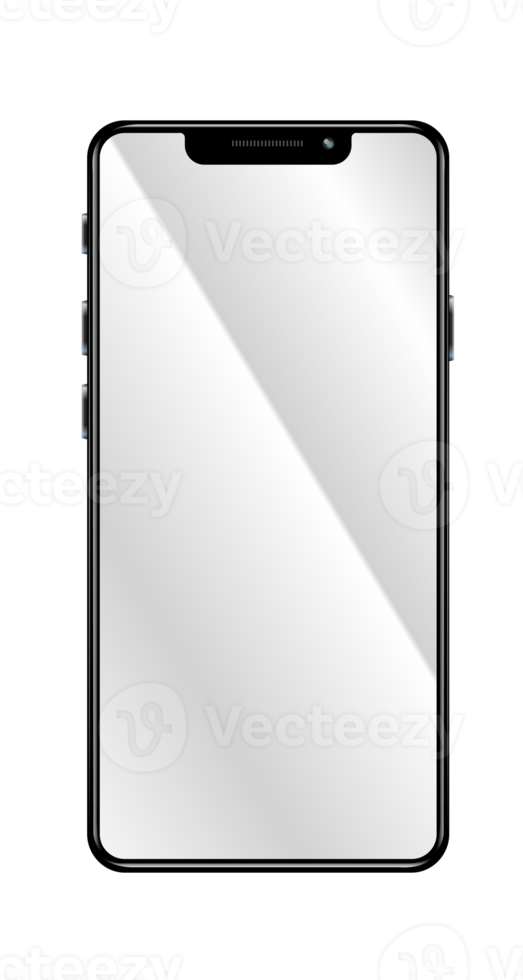 Smartphone mockup, hi res rendering for UI IX mockup. PNG with transparent background.