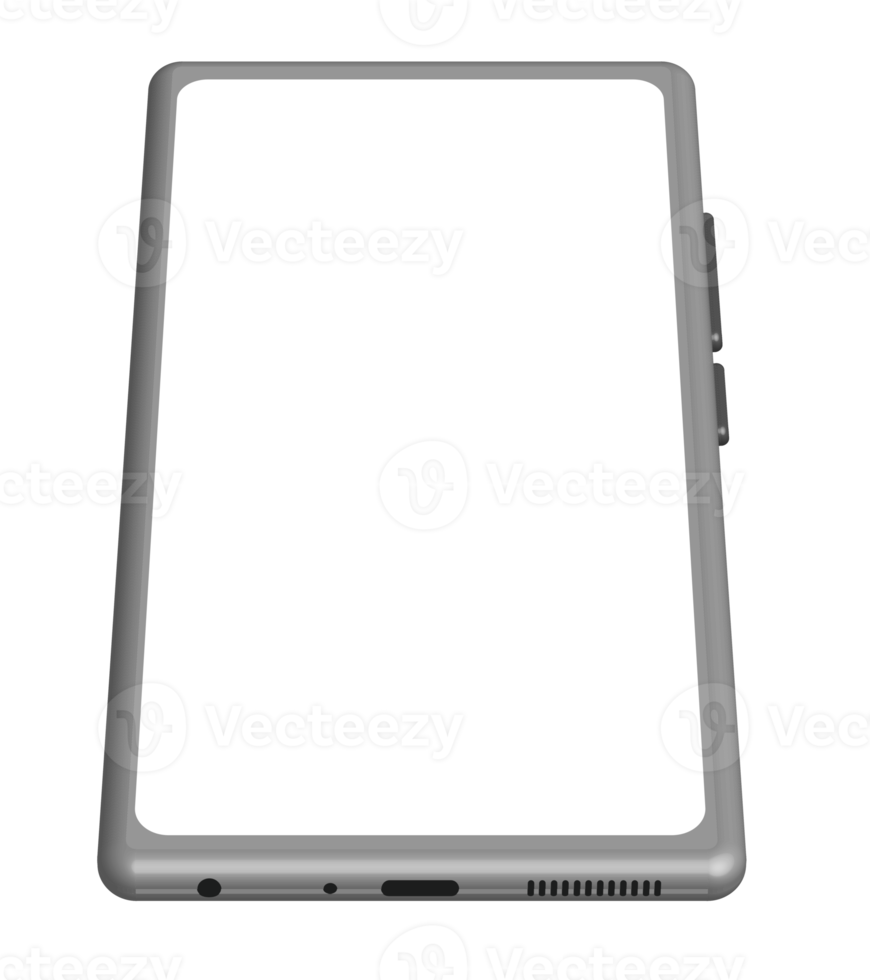 teléfono inteligente con maqueta de pantalla en blanco, png con fondo transparente