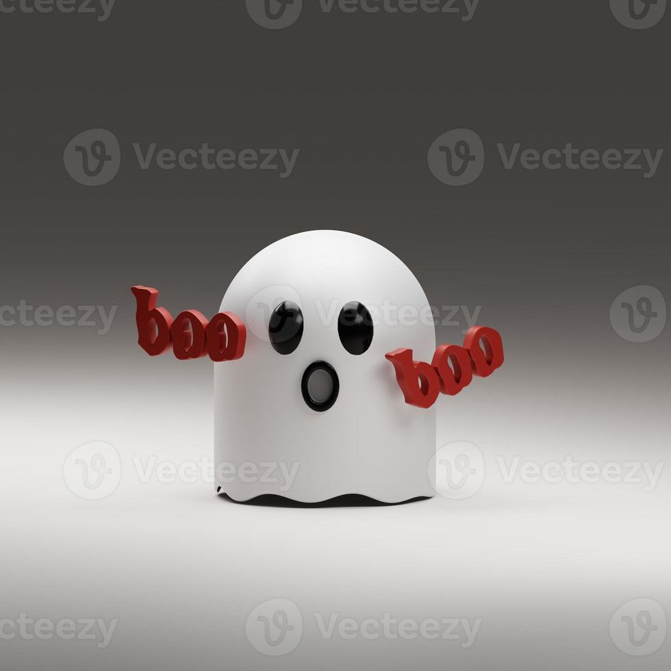 3d rendered cute ghost perfect for haloween design project photo